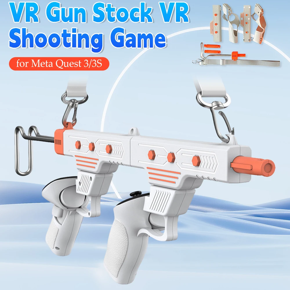 Accessori per giochi di tiro VR per Meta Quest 3/3S Controller VR Stock Adattatore per fucile staccabile ABS Immersione migliorata per Quest 3 - immagine 3