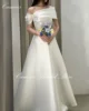 SONDR Korea Off-Shoulder Simple Wedding Dress A-Line Satin Custom Made Formal Bride Dress 웨딩드레스 Customized Wedding Gown Bridal 2