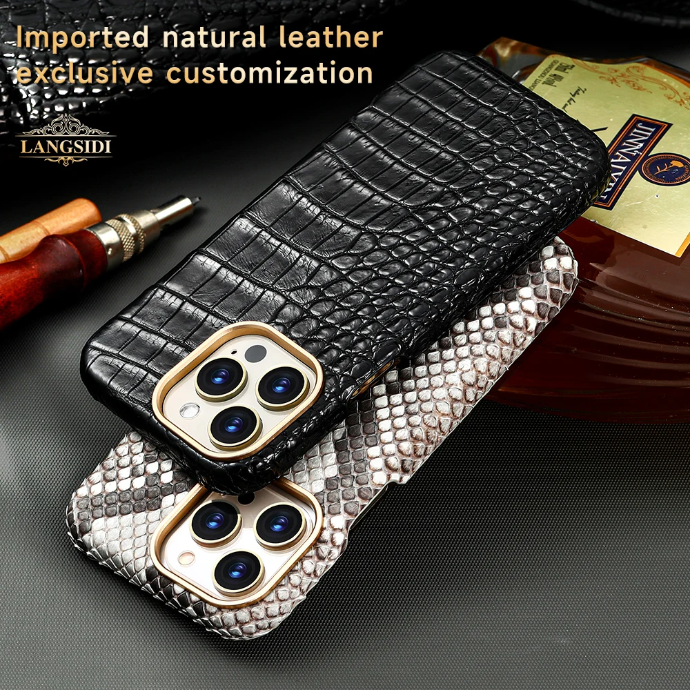 

Luxury Original leather Crocodile Magnetic case For Iphone 14 13 pro max 14plus Shockproof cover For iphone 14pro Magsafe case