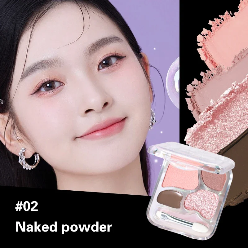 Eye Shadow Powder 4 Colors Palette Blush Eyeliner Eyeshadow Highlight Contour Palette Cute Makeup Beauty Cosmetics