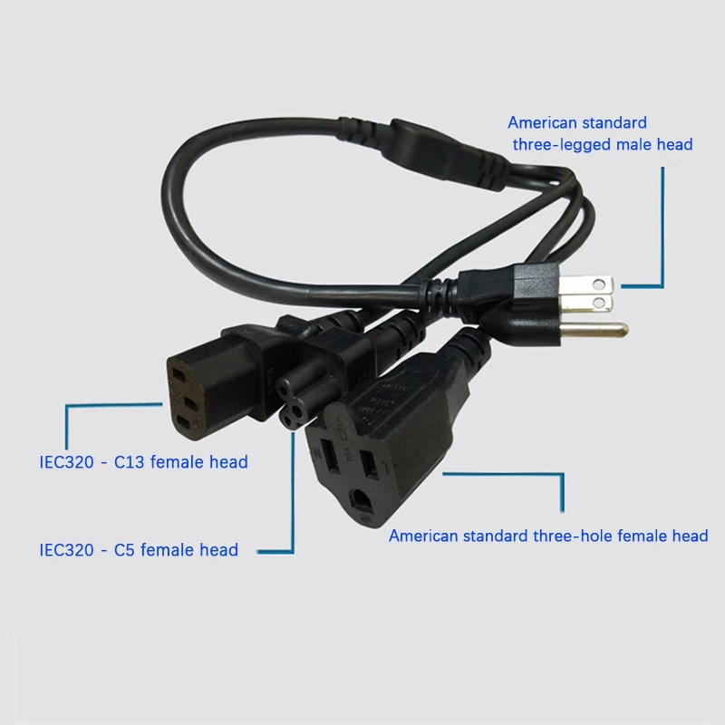 FULL-16AWG ̱ 5-15P-C13 + C5 + 5-15R Ϻ Nema ÷, 3 -US 5-15R + IEC320 C5 + C13 ̾  ͽټ ̺ (̱ ÷)