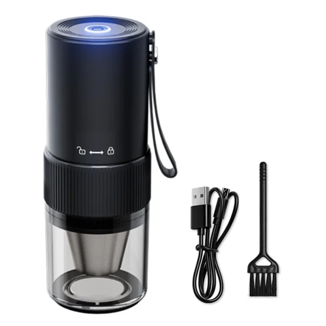 Moulin à café électrique rechargeable USB B59B, portable, réglable, démarrage à un bouton, pour usage domestique et extérieur, mixeur 1