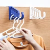 Multi-Function Home Accessories Foldable Clothes Hanger Drying Rack 5 Hole Suit Bathroom Door Plastic Organizer Storage Rack 2