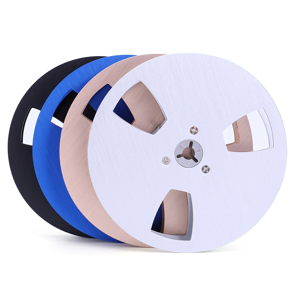 5inch 3 Holes 1/4 Opening Empty Reel, Empty Tape Reel, Aluminum Alloy Open Reel Sound Tape Empty Reel, Empty Reel For NAGRA, For Studer, Reel To Reel Recorder (Black - View #2