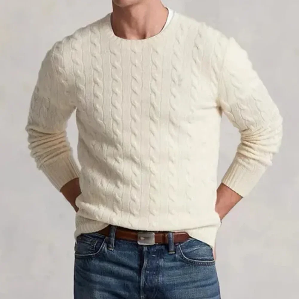 

High-quality Sweaters Men New Arrival Small Horse Cotton Knitwear Pullover Fashion Solid Color Casual Pull Homme Men's Sweater