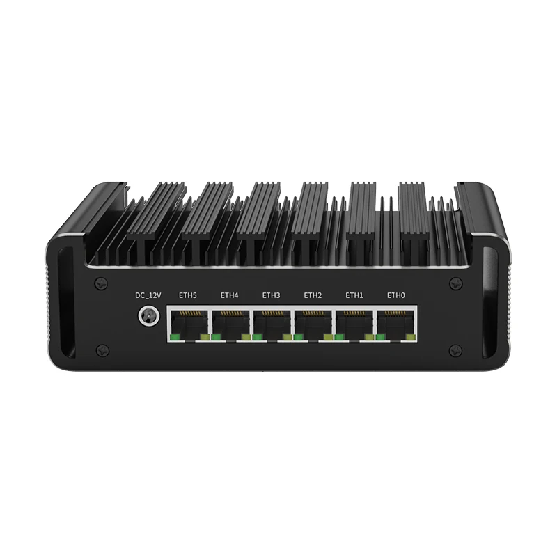 6*i226-V 2.5G LAN Firewall Appliance Fanless Mini PC intel Celeron 12th gen N100 2*HDMI pfSense PVE Computer 1*COM DDR5 Router 2