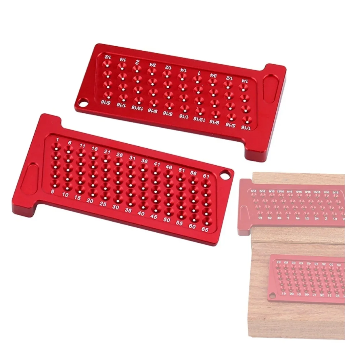 Woodworking Ruler Metric/Inch Precision T-Ruler Aluminum Pocket Marking Gauge Carpentry Cross Calibration Hole Scribing Ruler