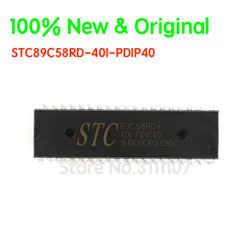 

STC STC89C58RD-40I-PDIP40 Microcontroller Single Chip Microcomputer In-Line 1T 8051 Micro Computer Controller MCU New&Original