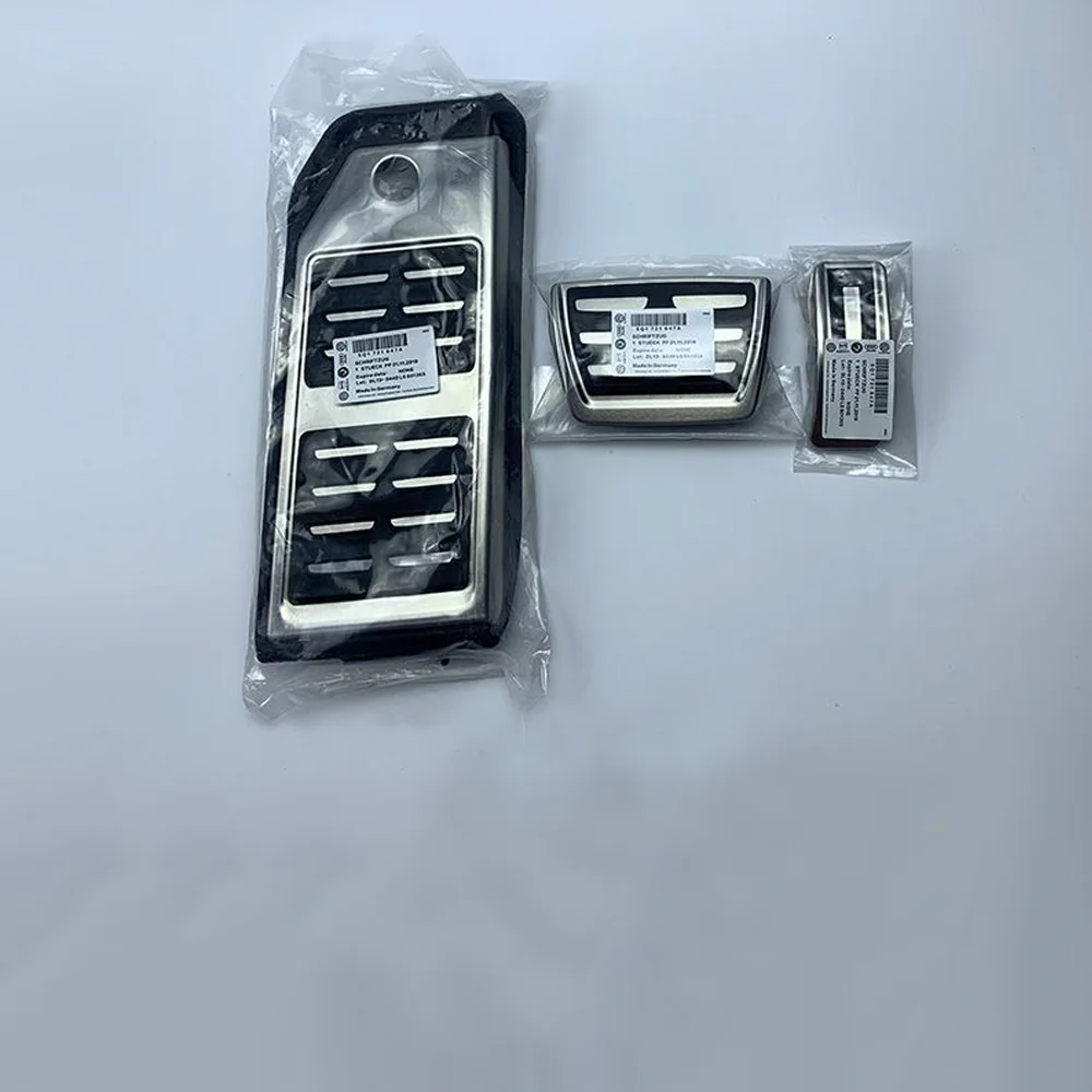 Car Stainless Steel Pedal for Porsche Cayenne Turbo GTS ~ Rubber Anti-Slip Fuel Brake Footrest Pad Cover Accessorie