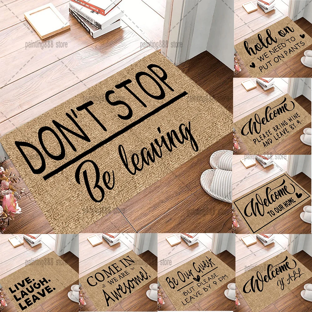 Funny Welcome Doormats Indoor Entrance Mat Live Laugh Leave