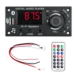 Dual 50W Bluetooth 5.0 DIY Audio Player & FM Radio Module with MP3, USB, TF, and Call Recording (Small remote control)