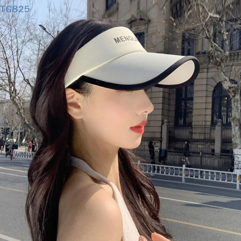 【AN】여성용 긴 챙 자외선 차단 캡, 여름 스포츠용 여성용 오리혀 모자, 빈탑 바이저