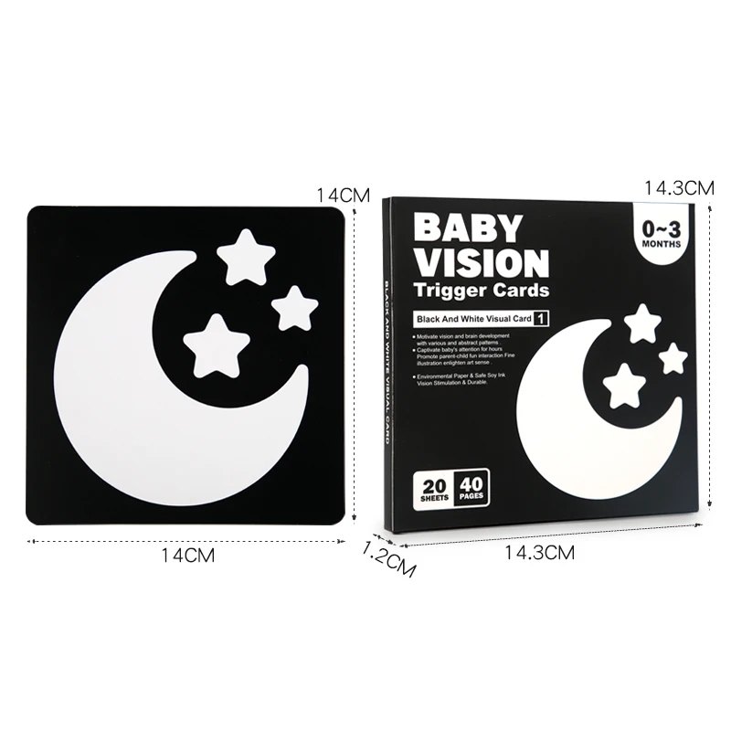 Montessori Baby Visual Stimulation Cards High Contrast Flash Card Infant Gift For Children Cognition Toy 6