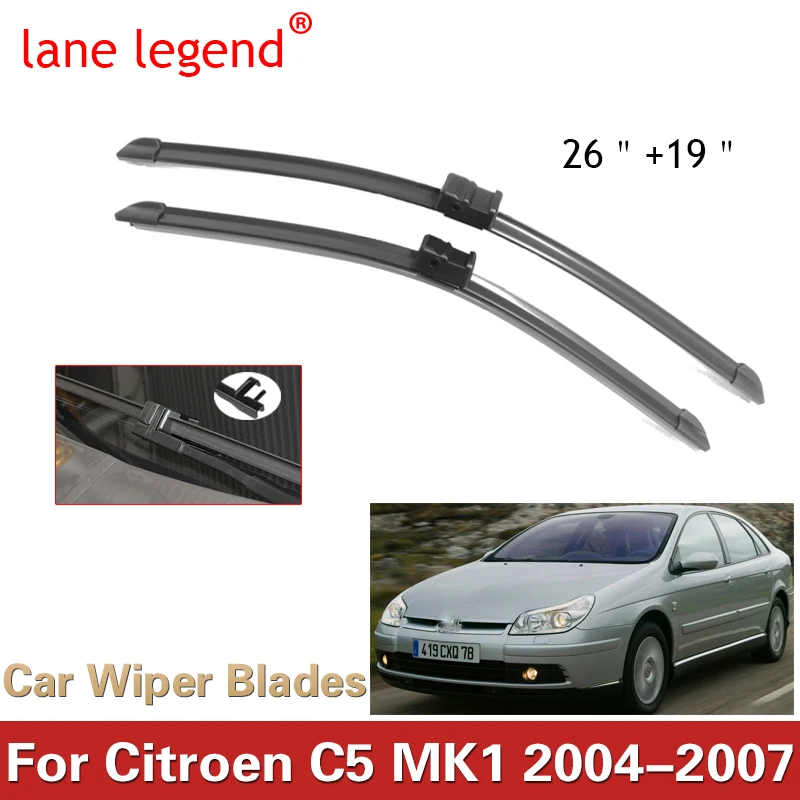 Front Wiper Blades For Citroen C5 MK1 2004-2007 Windshield Windscreen Window 26"+19" 2004 2005 2006 2007