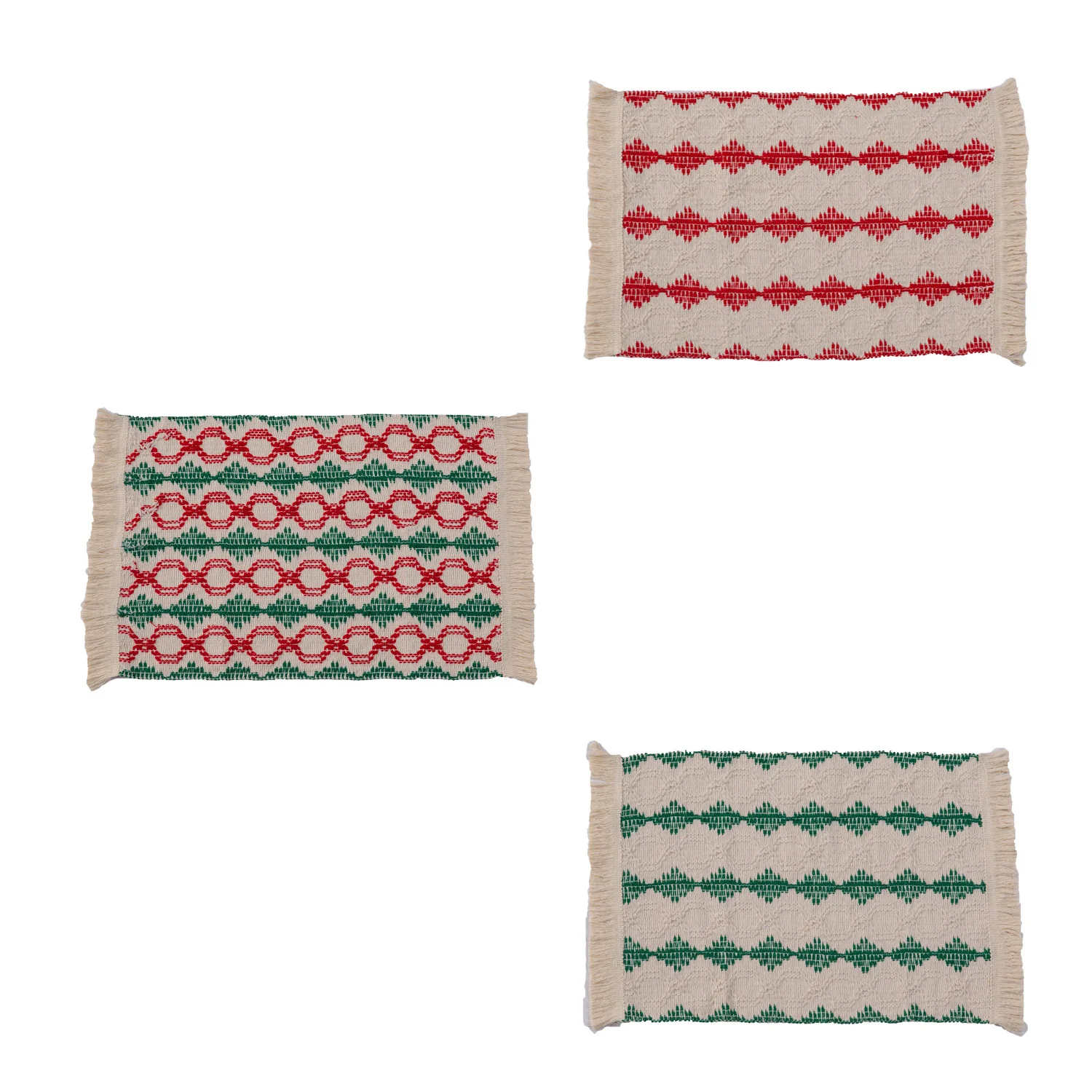 Neue Weihnachten Abendessen Matte Baumwolle Quaste Isolierung Matte Dual Farbe Gespleißt Gewebt Geschirr Matte Böhmischen Western Abendessen Matte_voghion.com