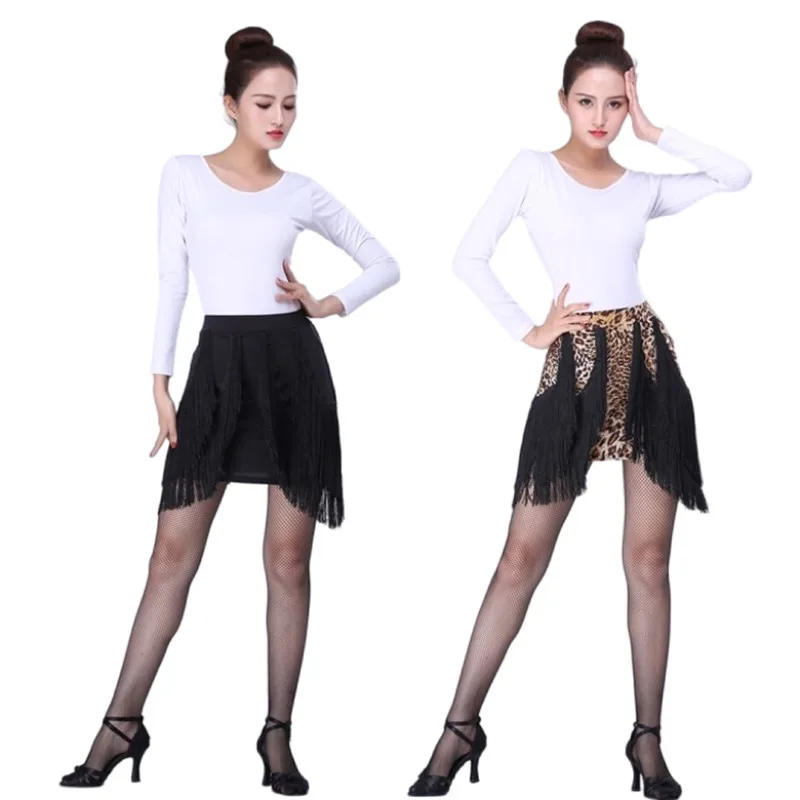 

Latin Dance Skirt Feminine Skirt Bag Hip Training Dress Tassel Short Skirt Competition Performance Clothes