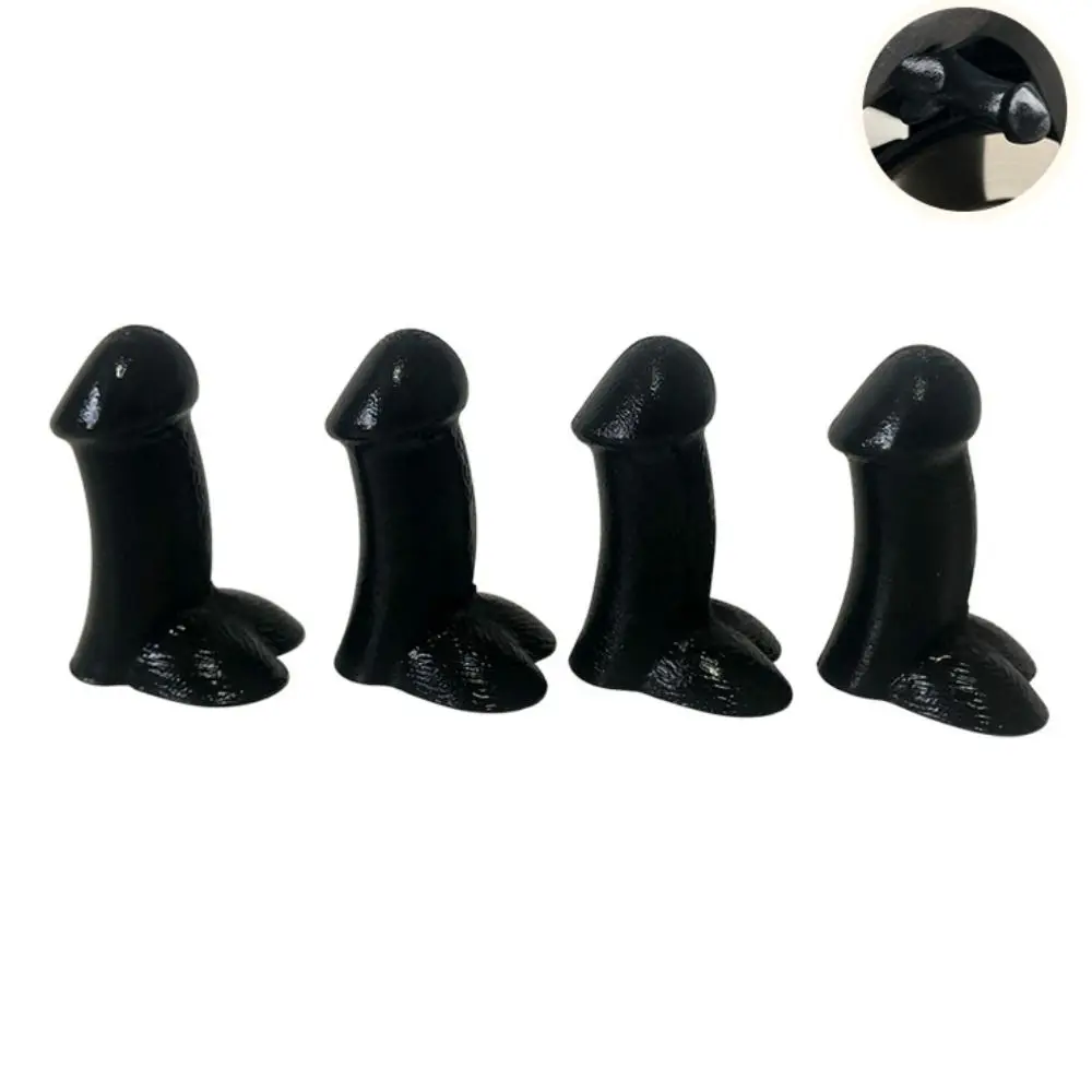 Set of 4 Humorous Novelty Tire Valve Stem Caps - Dust-Proof Prank Accessories