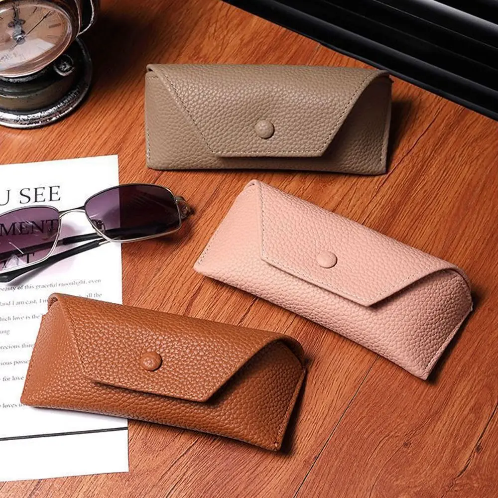 

Однотонный кожаный футляр для солнцезащитных очков в стиле ретро водонепроницаемый мягкий держатель для очков Простой корейский стиль аксессуары для очков для женщин/мужчин