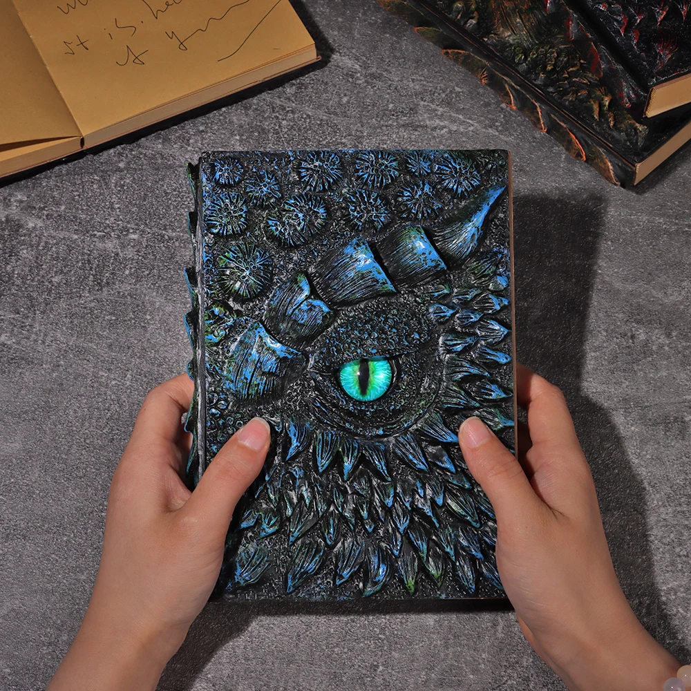 3D 드래곤 엠보싱 일기장 쓰기 수첩, 수제 일일 메모장, 여행 일기, 남녀공용 드래곤 선물, A5 사이즈