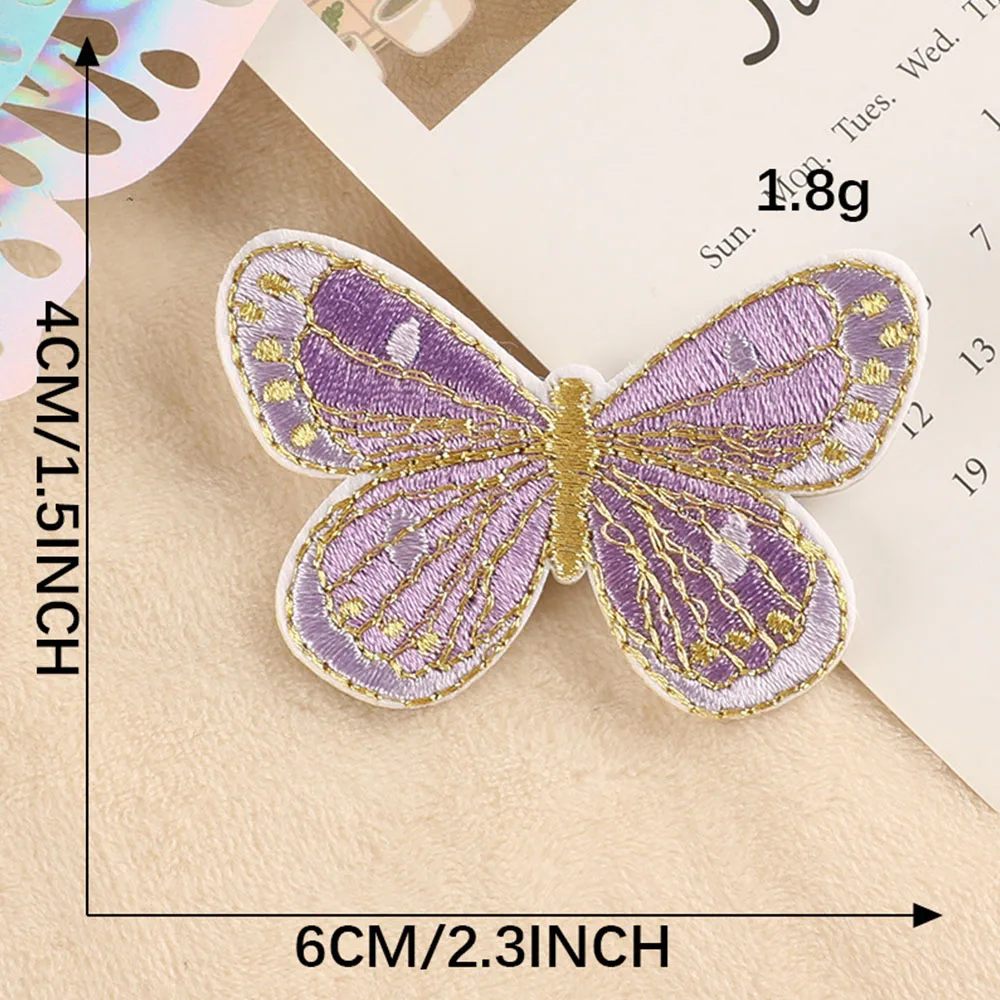 Vibrant Butterfly Self-Adhesive Embroidery Patch for Fashion and Accessories