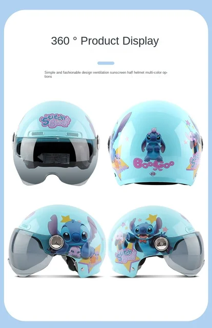 Demi-casques De Moto Pour Hommes, Femmes Et Enfants, Dessin Animé Disney  Stitch, Casque Rigide, Véhicule, Protection Contre Les Chocs, Lentilles De  Protection Solaire, Cadeau - T-shirts - AliExpress