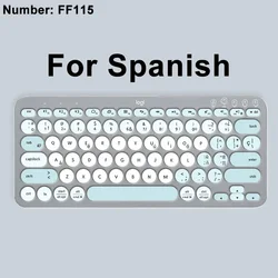 Universal Silicone Keyboard Protector Skin Film - Clear Pink with Multilingual Layout (Spanish)