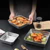 Stainless Steel Square Food Service Tray Nonstick Bakeware Fruit Cookie Bread Plate Kitchen Organizer Storage Container Utensils 2