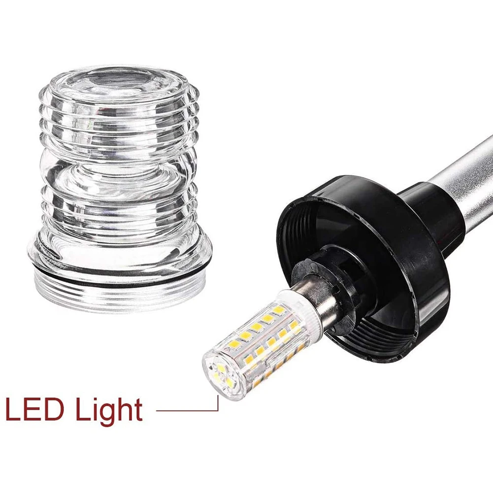 8 Inch Fold Down LED Navigation Light 360 Degree Sailing Signal Lamp for Yacht Boat Stern Anchor Light F