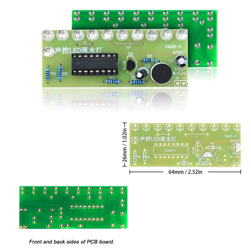 DIY Electronic Kit Module Voice Activated LED Water Light Kit CD4017 Lantern Control Fun Electronic Production Teaching Training - Image 4