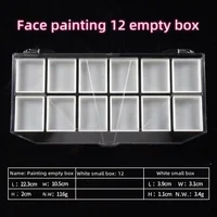 12 Grids Rainbow Split Cake Face Painting Body Art Painting Pigment Plastic Box Empty Palette Tray With Lid 1