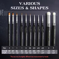 Miniature Paint Brushes with Dry Brush Set for Miniature Painting, 11Pcs Miniature Model Paint Brush Set Drybrush for Miniatures 2