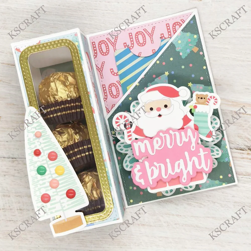 KSCRAFT 선물 상자 및 카드 홀더 커팅 다이 스텐실 DIY 스크랩북 장식 엠보싱 DIY 종이 카드용