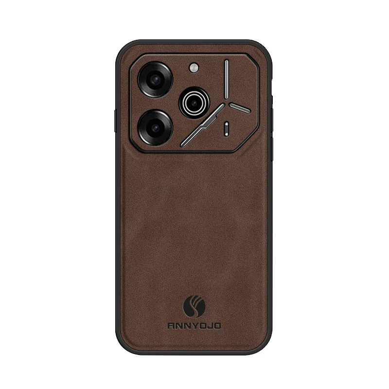 Premium PU Leather Shockproof Hard Back Phone Case with Silicone Bumper