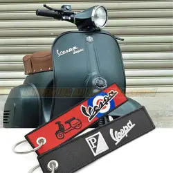 Motorcycle Keychain Embroidery Keyring Keyfob Key Chain For Piaggio VESPA GTS300 Sprint Primavera Super GTV LX PX ET Key Holder