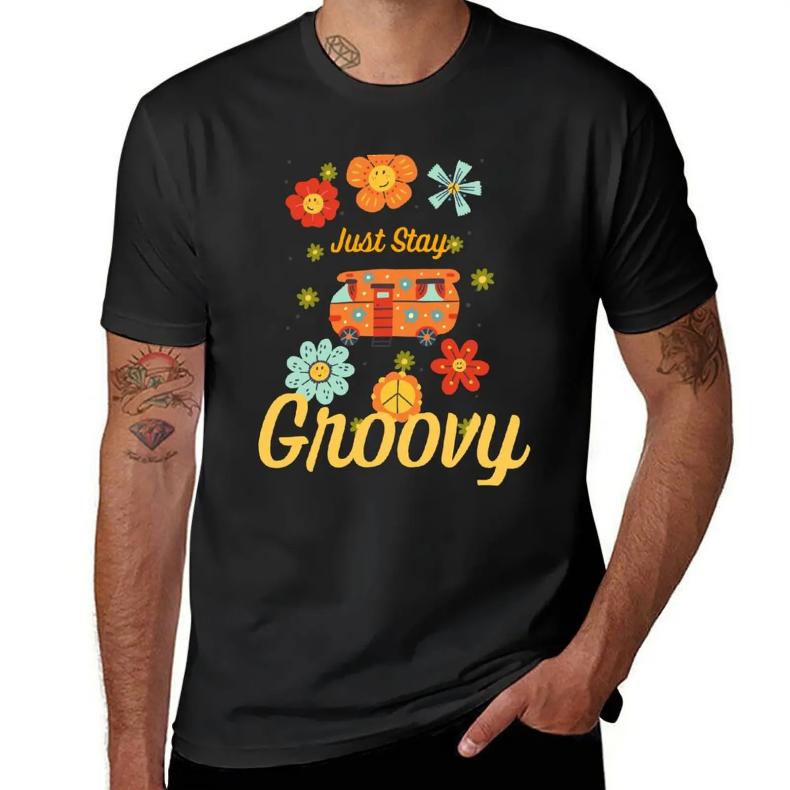 Just Stay Groovy - 70s Style T-Shirt sublime summer top summer tops anime mens clothes