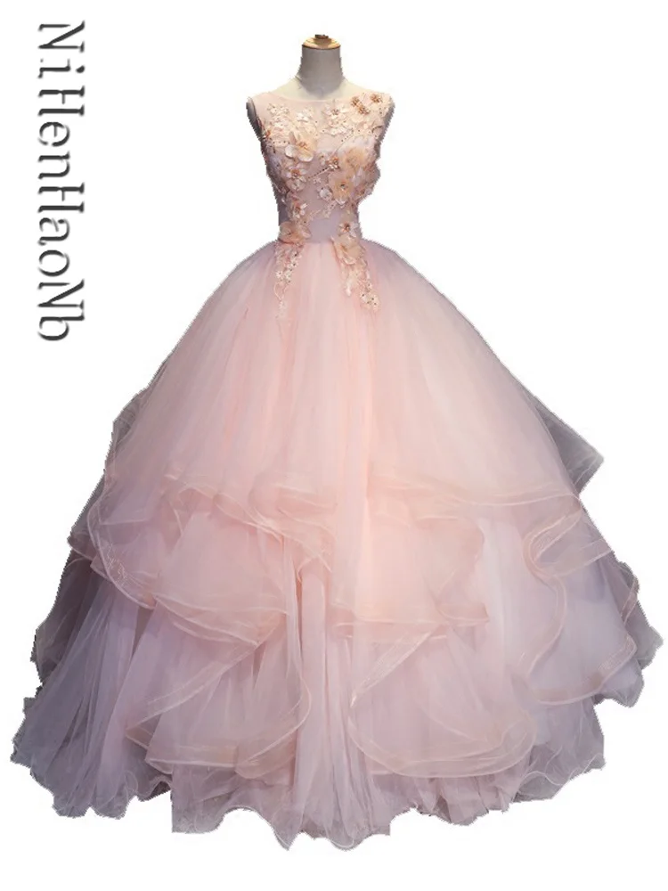 

Новинка, платья для Quinceanera, женское платье, роскошное бальное платье, платье для выпускного вечера с милыми цветами, женское платье