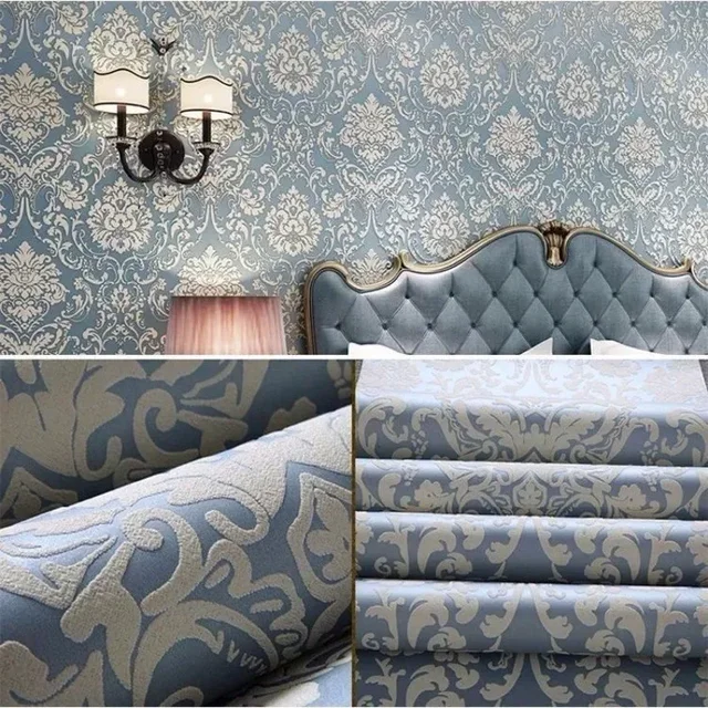 Self Adhesive White Embossed Damask Wallpaper Peel and Stick Plain Solid Color Damask Wall Paper for Bedroom Living Room Decor 2