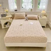 Warm Velvet Fitted Bed Sheet With Elastic Band Heart Mattress Protector Cover Taffeta Bedspreads for Single Double Bedsheet 3