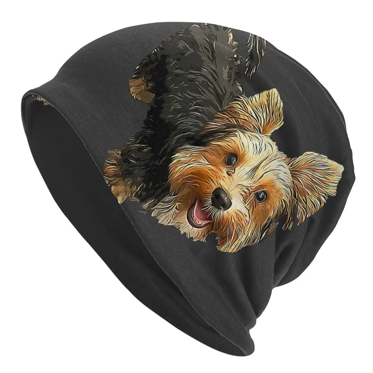 

Cutest Fluffy Terrier Thin Bonnet Homme Outdoor Yorkshire Cartoon Skullies Beanies Caps Novelty Hats