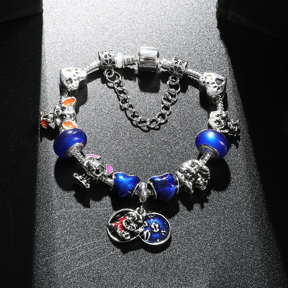 Disney Stitch Jewelry Cartoon Film Lilo & Stitch Pearl Bracelet