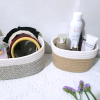 Cotton Rope Woven Square Fabric Toy Storage Basket 2