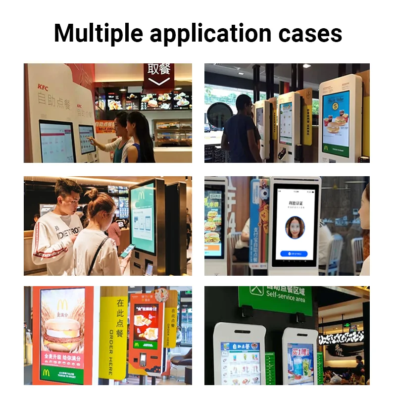 IC ID 카드 QR 코드 포함 셀프 서비스 키오스크, 셀프 주문 키오스크, 패스트 푸드 주문 기계, 청구서 결제, 21.5 인치
