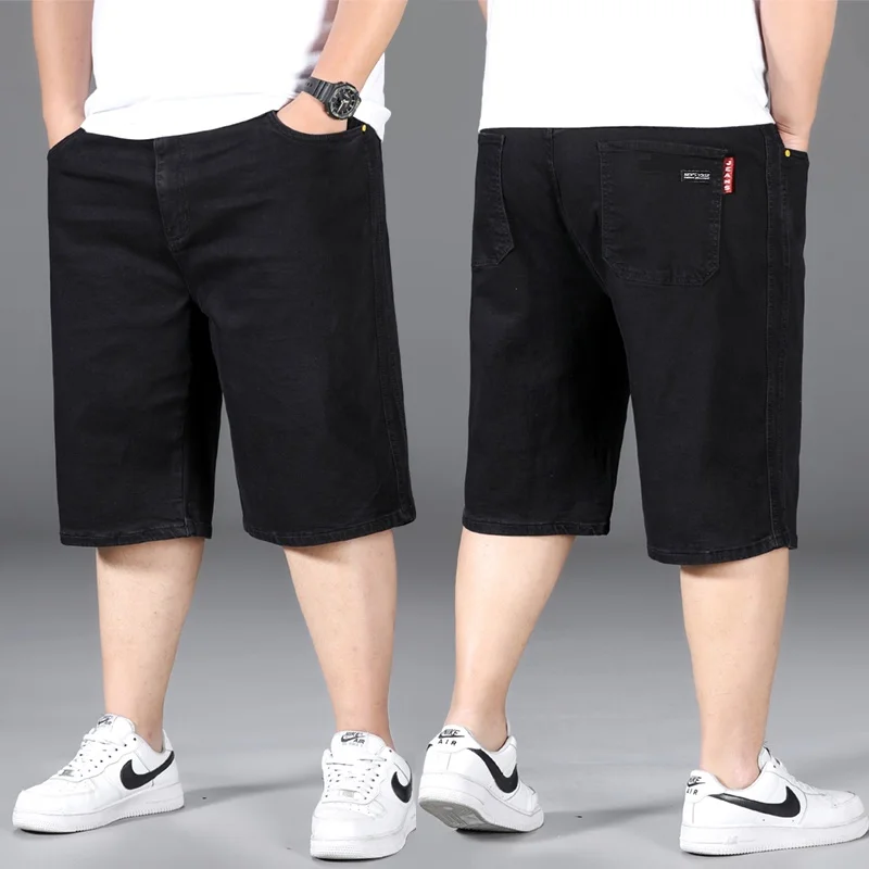 Men's Large Shorts, Jeans, Loose, Large, Black, Suitable for Men, Size 36-50.  Cargo Pants Men  Pantalon Homme джинсы мужские 3