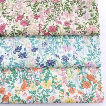 Tissus en popeline de coton doux, imprimés de fleurs animées, idéal pour la conception de vêtements, Quilting et la décoration intérieure 1