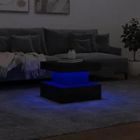 Table basse avec lumières noire 50x50x40 cm 5