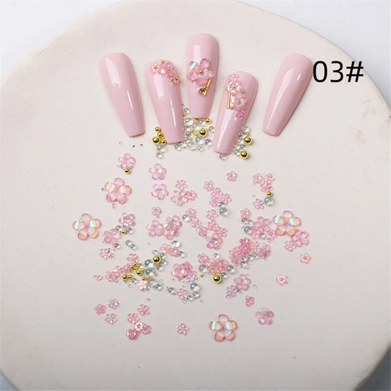 

20pcs 2022 New Arrive Aurora Flowers Nail Art Charm Cartoon DIY Alloy Cherry Nail Decoration Dazzl Rabbit Manicaure Accessories