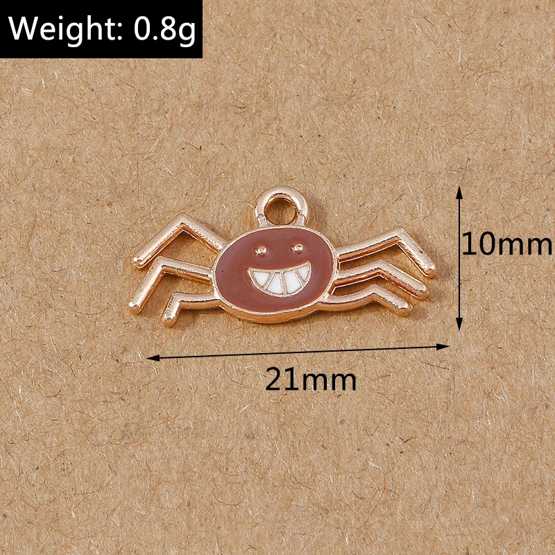 10 Stück süße Emaille-Spinnen-Charm-Anhänger für Halskette, Ohrringe, DIY-Armband, handgefertigte Schmuckherstellung, Zubehör, Zubehör – Detail 8