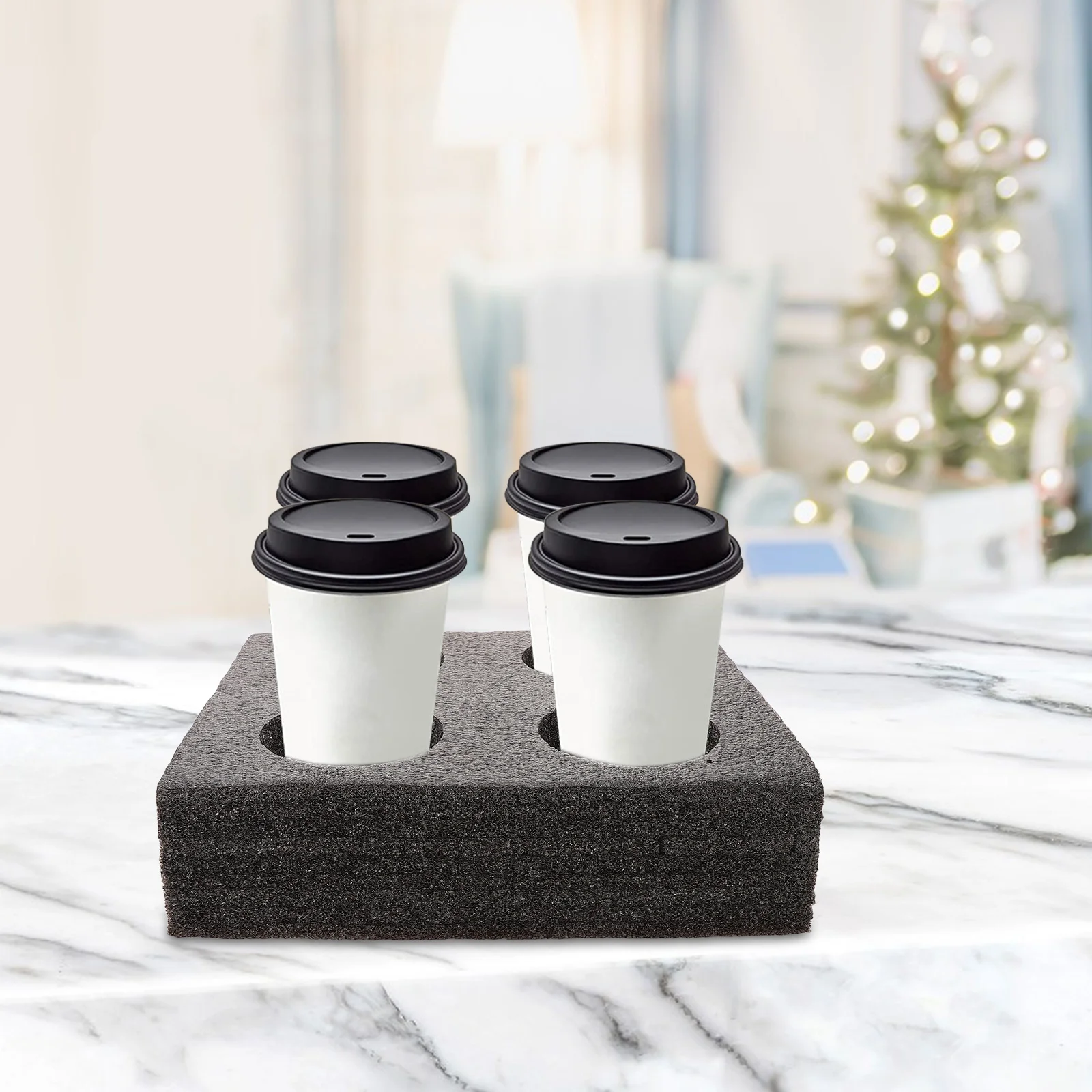 Knitted Cotton Cup Holder Coffee Tray Takeout Carrier Outdoor Trays 4-Cup Epe Foam Composite Pearl Drink Packing Bottle Travel