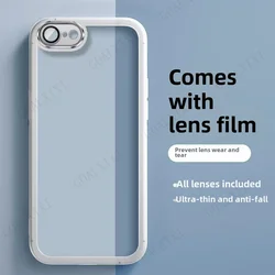Sleek Textured Silicone Phone Case - Anti - Skid Protective Back Cover - iPhone SE3 (White)