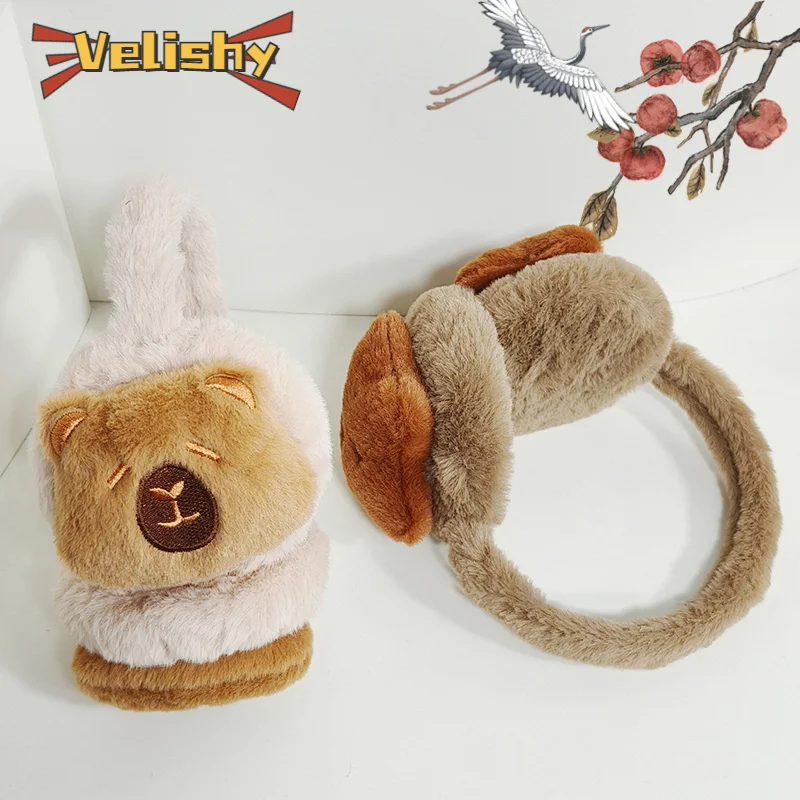 Erconsso Leuke Capybara pluche sjaal, pluche schattige kindersjaal, nekwikkels winter fleece sjaals voor koud weer jongens meisjes dierenliefhebbers studenten, Wit, Refer to description